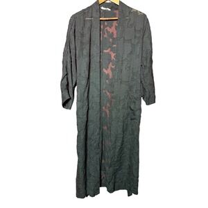 All in Favor Women Medium Floral Lace Black Long Sleeve Kimono‎ Robe Cardigan